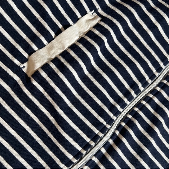 Nautica Navy + White Nautical Zip-Up Beach Cover Up w/ Hood + Pockets, Medium - Picture 8 of 11